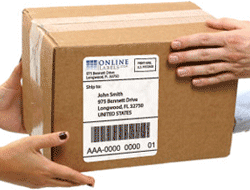 Package with label