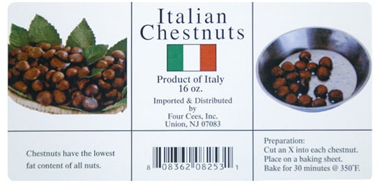 Italian Chestnuts label, created by Apogee