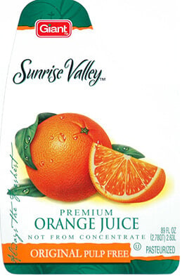 Custom Orange Juice Label by Apogee Industries