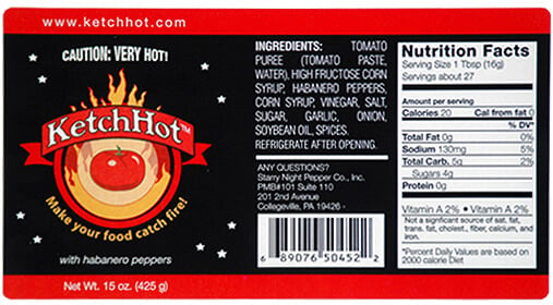 Ketchup label, created by Apogee