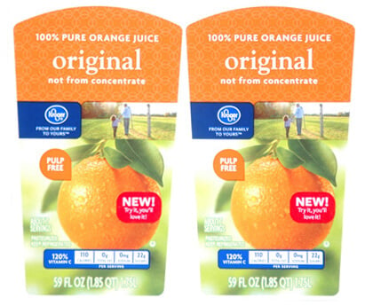 Custom Orange Juice Label by Apogee Industries