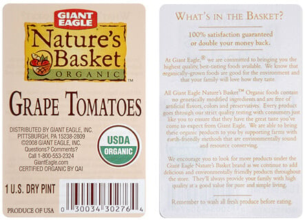 Tomato label, created by Apogee
